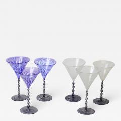  Bimini Glass Bimini Glass Set of Six Martini Glasses by Fritz Lampi 1925 Austria - 2077803