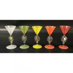  Bimini Glass Bimini Glass Set of Venetian style Cordial Glasses with Flower Decoration - 2578935