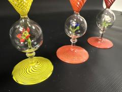  Bimini Glass Bimini Glass Set of Venetian style Cordial Glasses with Flower Decoration - 2578936
