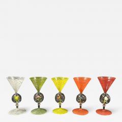  Bimini Glass Bimini Glass Set of Venetian style Cordial Glasses with Flower Decoration - 2584300