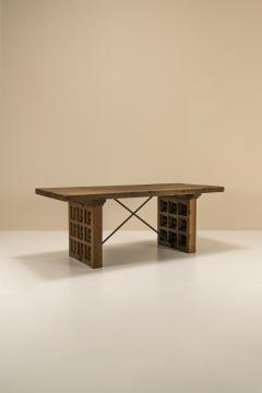  Biosca Biosca Dining Table With Geometric Patterns In Pine Spain 1960s - 3168454