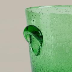  Biot French 1960s dark green handblown champagne ice bucket signed Biot - 4744376