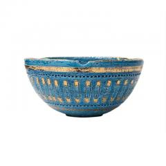  Bitossi Aldo Londi Bitossi Ashtray Ceramic Safety Pin Blue Gold Signed - 3321545