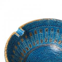  Bitossi Aldo Londi Bitossi Ashtray Ceramic Safety Pin Blue Gold Signed - 3321548