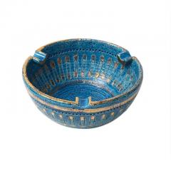  Bitossi Aldo Londi Bitossi Ashtray Ceramic Safety Pin Blue Gold Signed - 3321561