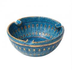  Bitossi Aldo Londi Bitossi Ashtray Ceramic Safety Pin Blue Gold Signed - 3321562