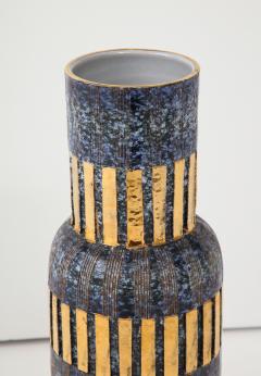  Bitossi Aldo Londi Bitossi Blue and Gold Ceramic Vase - 1136777