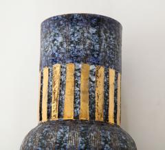  Bitossi Aldo Londi Bitossi Blue and Gold Ceramic Vase - 1136778