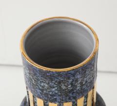  Bitossi Aldo Londi Bitossi Blue and Gold Ceramic Vase - 1136781
