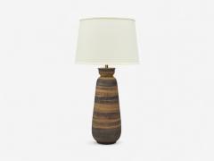  Bitossi Aldo Londi Bitossi Ceramic Brass Table Lamp Italy 1950s - 4346503