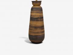  Bitossi Aldo Londi Bitossi Ceramic Brass Table Lamp Italy 1950s - 4346505