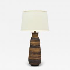  Bitossi Aldo Londi Bitossi Ceramic Brass Table Lamp Italy 1950s - 4351303