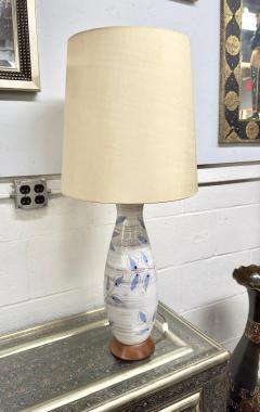  Bitossi Bitossi Artsian Ceramic Table Lamp with Blue Leaves Design - 3519512