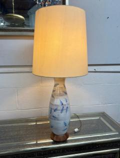  Bitossi Bitossi Artsian Ceramic Table Lamp with Blue Leaves Design - 3519518