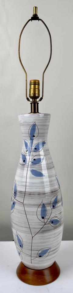  Bitossi Bitossi Artsian Ceramic Table Lamp with Blue Leaves Design - 3519527