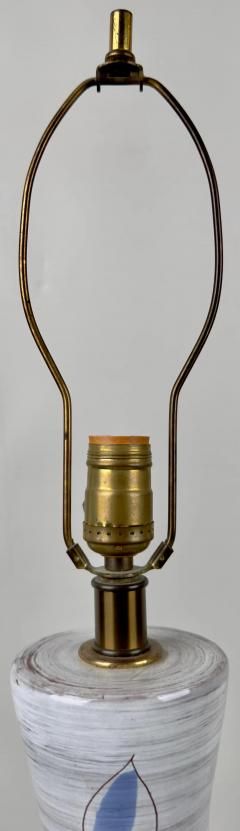  Bitossi Bitossi Artsian Ceramic Table Lamp with Blue Leaves Design - 3519528
