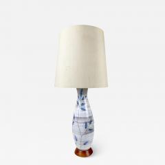 Bitossi Bitossi Artsian Ceramic Table Lamp with Blue Leaves Design - 3521163
