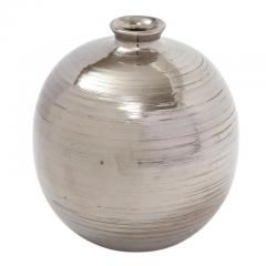  Bitossi Bitossi Ball Vase Ceramic Brushed Metallic Platinum Luster - 2743961