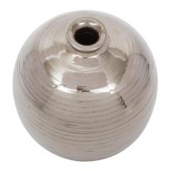  Bitossi Bitossi Ball Vase Ceramic Brushed Metallic Platinum Luster - 2743962