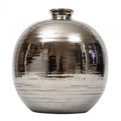  Bitossi Bitossi Ball Vase Ceramic Brushed Metallic Platinum Luster - 2743963