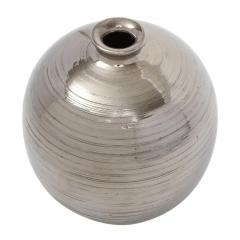  Bitossi Bitossi Ball Vase Ceramic Brushed Metallic Platinum Luster - 2743970