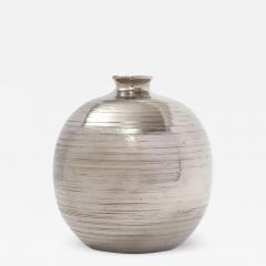  Bitossi Bitossi Ball Vase Ceramic Brushed Metallic Platinum Luster - 2749525