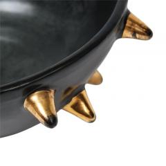  Bitossi Bitossi Bowl Ceramic Black with Gold Spikes Signed - 2833734