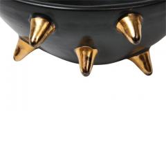  Bitossi Bitossi Bowl Ceramic Black with Gold Spikes Signed - 2833735