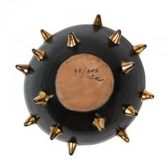  Bitossi Bitossi Bowl Ceramic Black with Gold Spikes Signed - 2833740