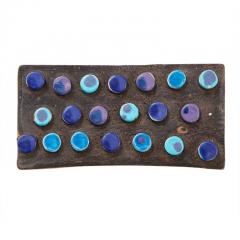  Bitossi Bitossi Box Ceramic Applied Discs Blue Purple White Brown Signed - 2777696