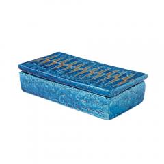  Bitossi Bitossi Box Ceramic Blue Gold Geometric Signed - 2850780