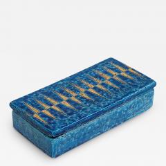  Bitossi Bitossi Box Ceramic Blue Gold Geometric Signed - 2854099