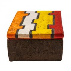  Bitossi Bitossi Box Ceramic Geometric Red Yellow White Orange Signed - 2833785