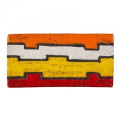  Bitossi Bitossi Box Ceramic Geometric Red Yellow White Orange Signed - 2833786