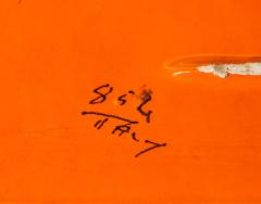  Bitossi Bitossi Box Ceramic Orange and Gold Geometric Signed - 2744018