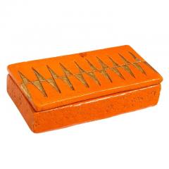  Bitossi Bitossi Box Ceramic Orange and Gold Geometric Signed - 2744034