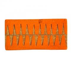  Bitossi Bitossi Box Ceramic Orange and Gold Geometric Signed - 2744036