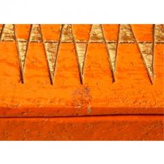  Bitossi Bitossi Box Ceramic Orange and Gold Geometric Signed - 2744037