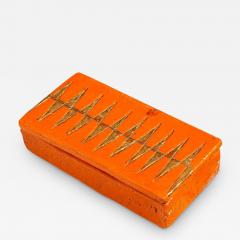  Bitossi Bitossi Box Ceramic Orange and Gold Geometric Signed - 2749530