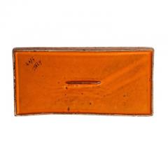  Bitossi Bitossi Box Ceramic Orange and Matte Brown Signed - 2743325