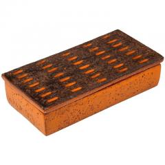  Bitossi Bitossi Box Ceramic Orange and Matte Brown Signed - 2743327