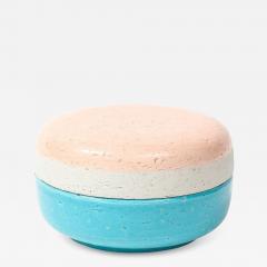  Bitossi Bitossi Box Ceramic Pink White Blue Signed - 4434581