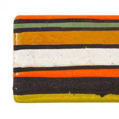  Bitossi Bitossi Box Ceramic Thailandia Stripes Orange White Signed - 2805497