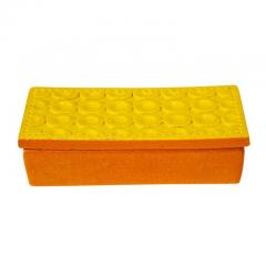  Bitossi Bitossi Box Ceramic Yellow and Orange Geometric Signed - 2788801