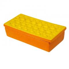  Bitossi Bitossi Box Ceramic Yellow and Orange Geometric Signed - 2788802