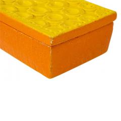  Bitossi Bitossi Box Ceramic Yellow and Orange Geometric Signed - 2788807