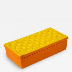  Bitossi Bitossi Box Ceramic Yellow and Orange Geometric Signed - 2791282