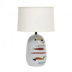  Bitossi Bitossi Fish Table Lamp Ceramic Red Yellow Blue Signed - 3715660