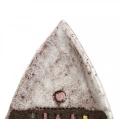  Bitossi Bitossi Fish Tray Ceramic White Matte Brown Pink Blue Incised Signed - 3101181