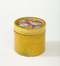  Bitossi Bitossi Glazed Ceramic Lidded Box with Fused Glass Mosaic Italy c 1960s - 2692159